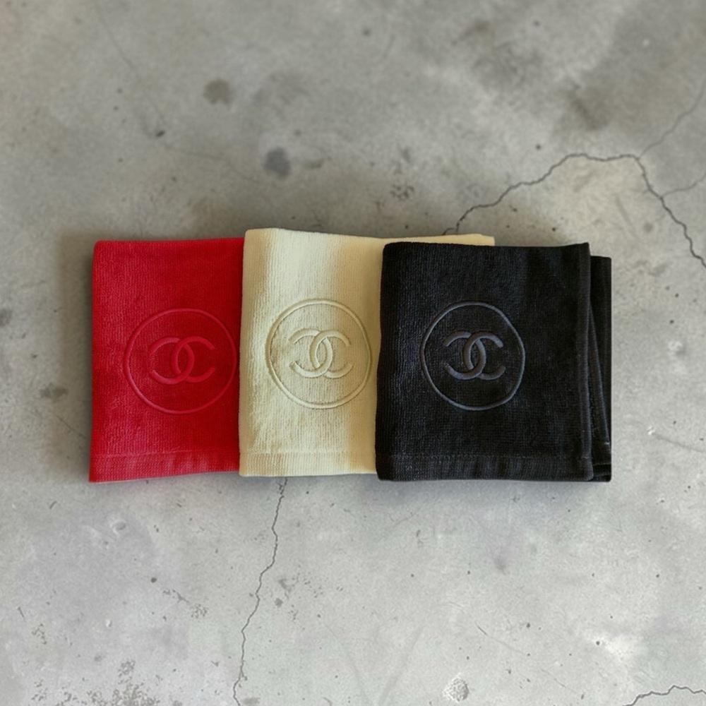 CHANEL La Collection Towel Trio - Black, Red, Cream